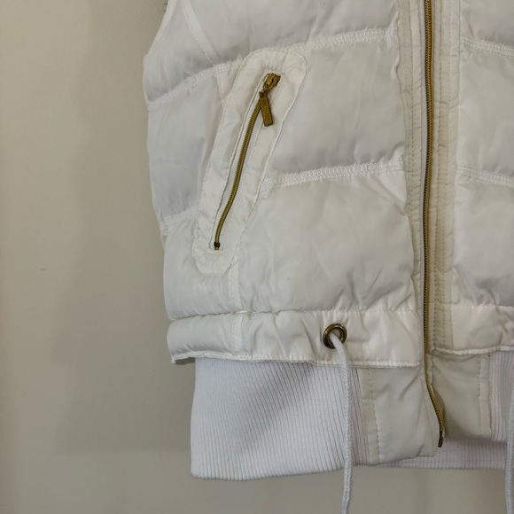 White/Cream South Pole Puffer Vest - Picture 2 of 12